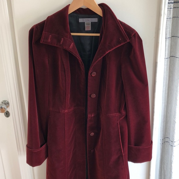 SAKS FIFTH AVENUE vintage 5/48 red velvet coat gorgeous glamorous size 4 - Picture 7 of 17